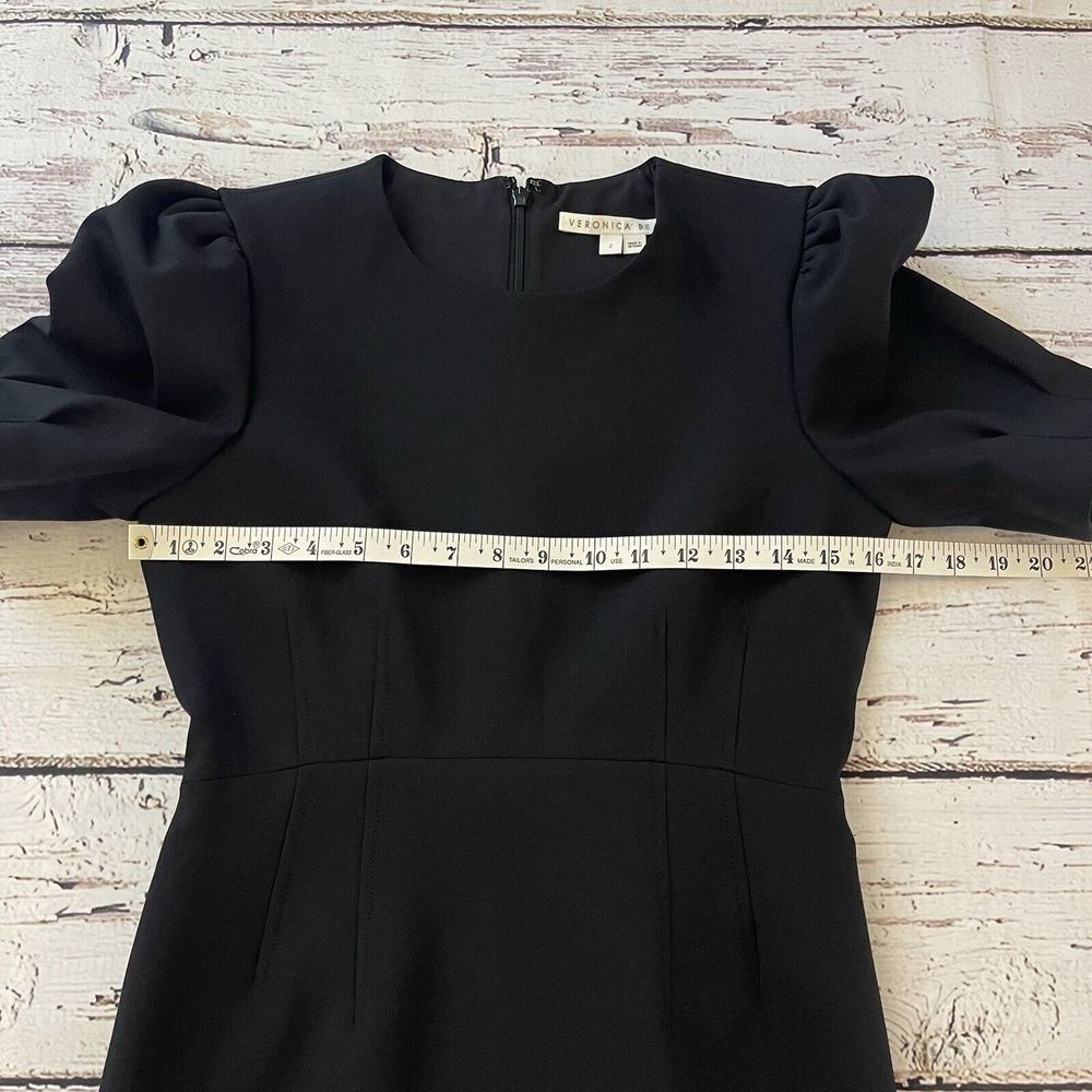 Veronica Beard Meadow Puff Sleeve Minidress Size 2 Black - Picture 7 of 13